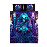 Witch Skull Quilt Bed Set Wake Up Beasuty I't Time To Beast - Wonder Print Shop
