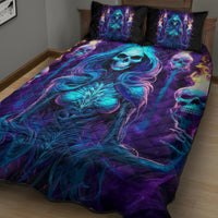 Witch Skull Quilt Bed Set Wake Up Beasuty I't Time To Beast - Wonder Print Shop