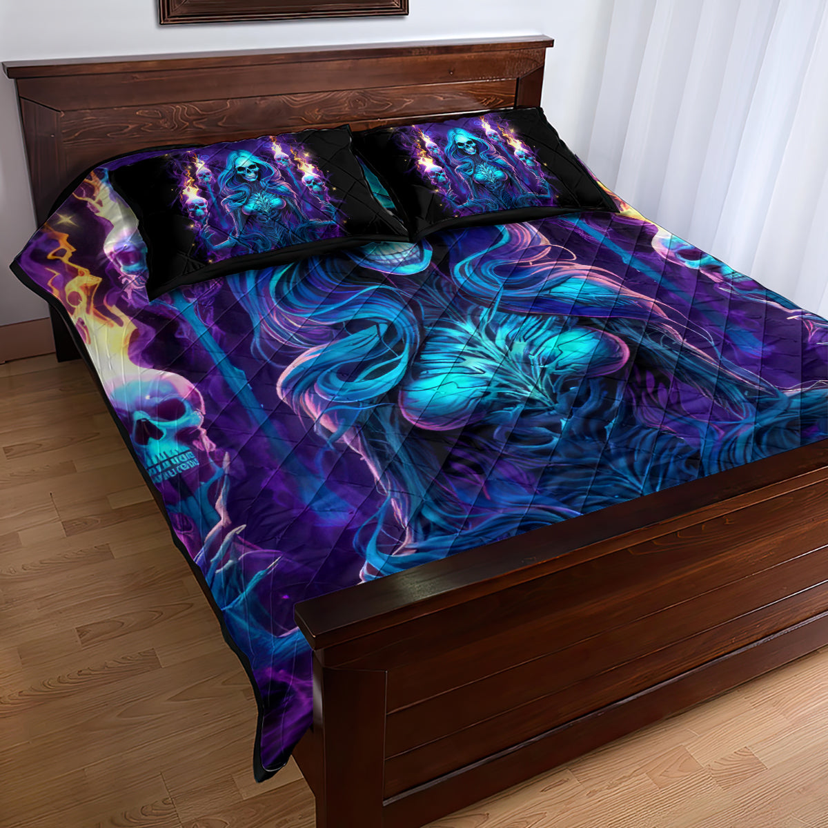 Witch Skull Quilt Bed Set Wake Up Beasuty I't Time To Beast - Wonder Print Shop