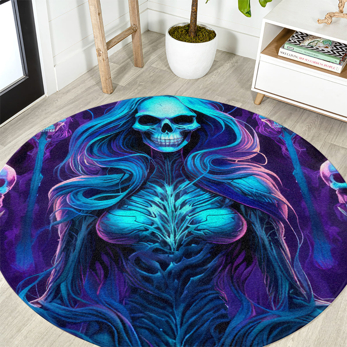 Witch Skull Round Carpet Wake Up Beasuty I't Time To Beast