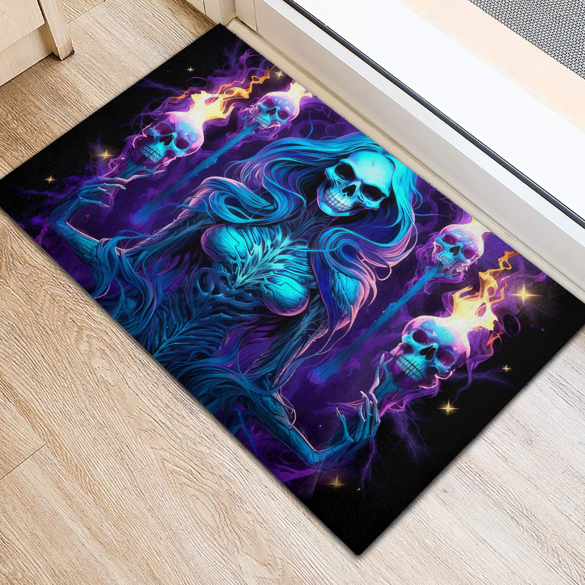 Witch Skull Rubber Doormat Wake Up Beasuty I't Time To Beast - Wonder Print Shop