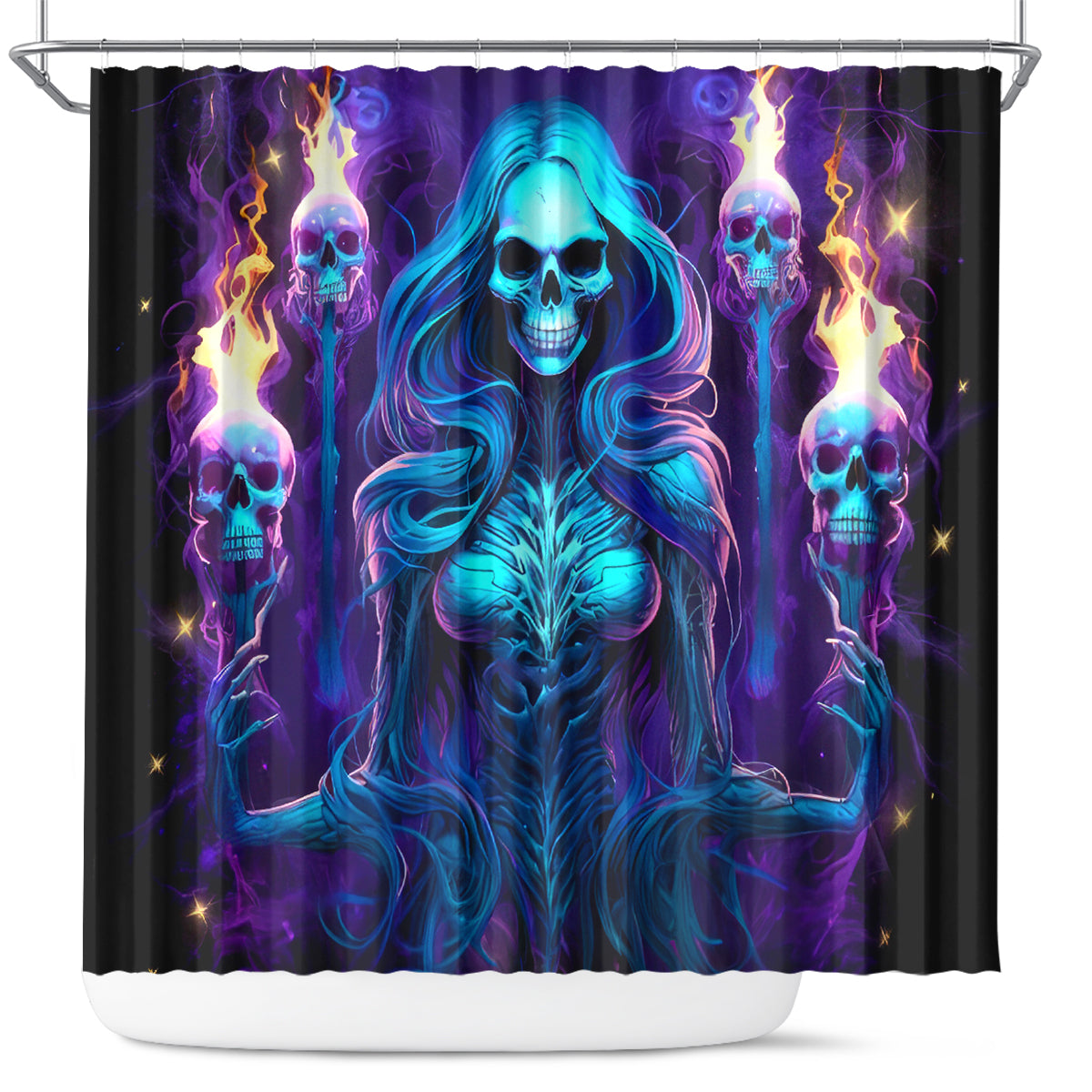 Witch Skull Shower Curtain Wake Up Beasuty I't Time To Beast
