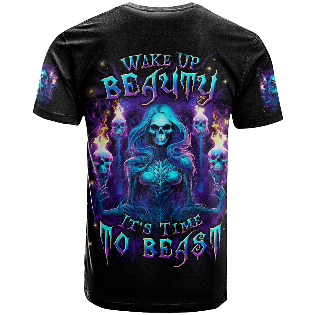 Witch Skull T Shirt Wake Up Beasuty I't Time To Beast - Wonder Print Shop