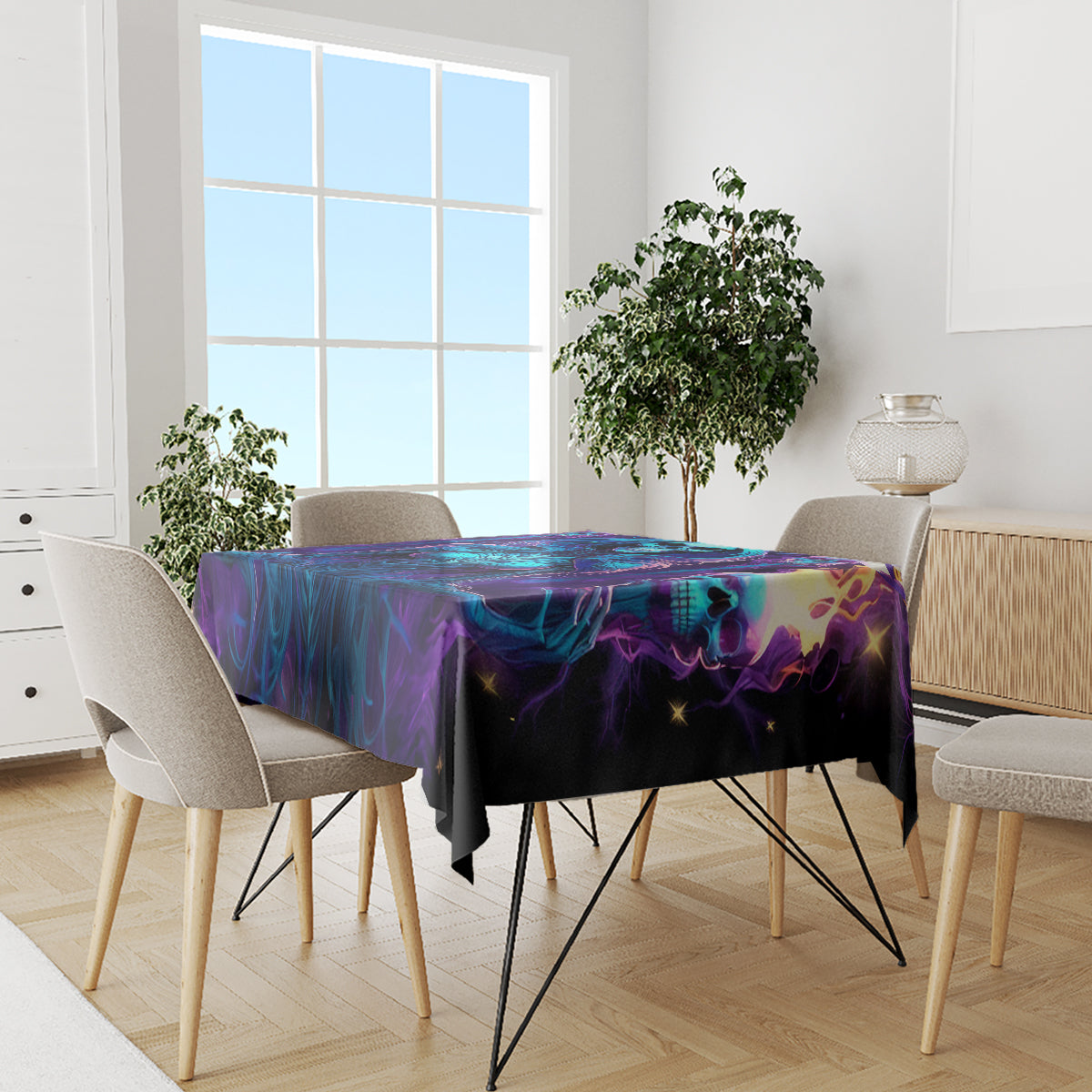 Witch Skull Tablecloth Wake Up Beasuty I't Time To Beast - Wonder Print Shop