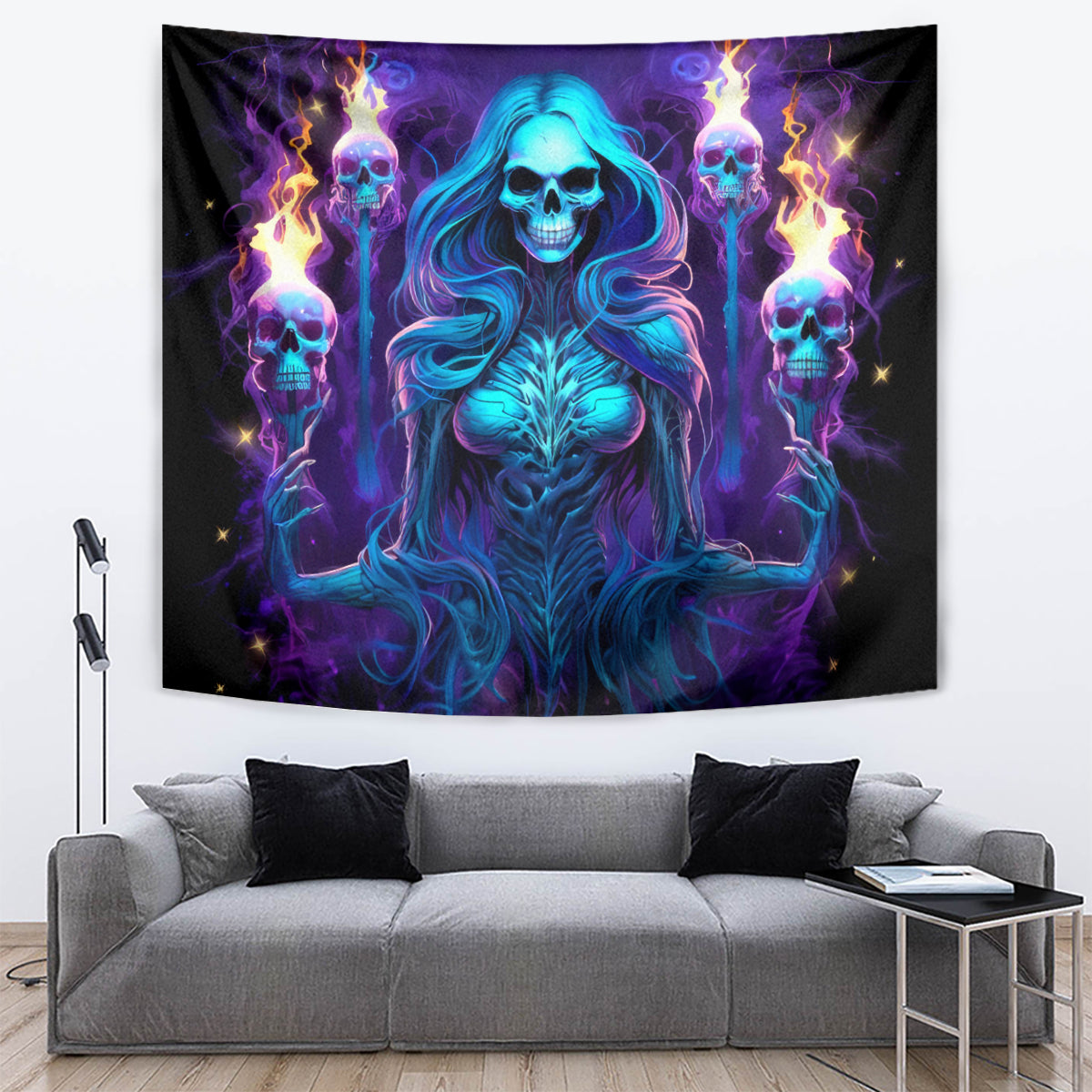 Witch Skull Tapestry Wake Up Beasuty I't Time To Beast - Wonder Print Shop