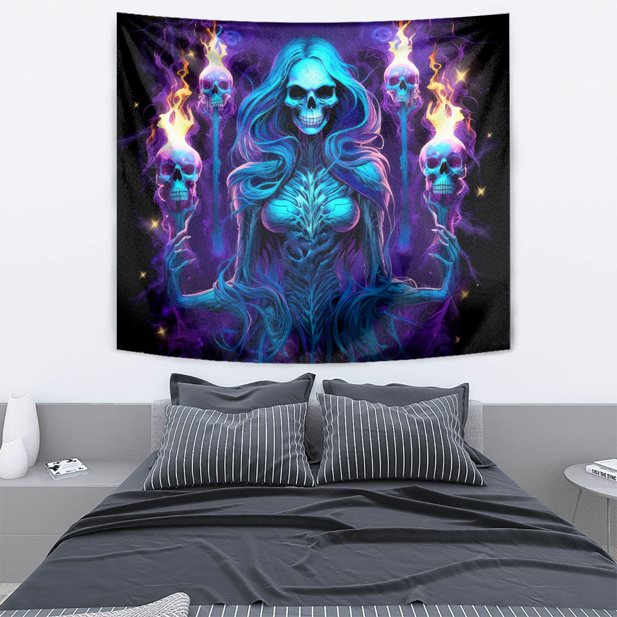 Witch Skull Tapestry Wake Up Beasuty I't Time To Beast - Wonder Print Shop