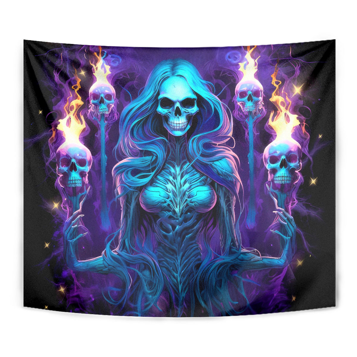 Witch Skull Tapestry Wake Up Beasuty I't Time To Beast - Wonder Print Shop