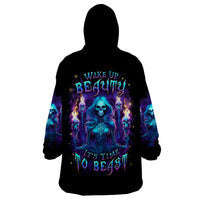 Witch Skull Wearable Blanket Hoodie Wake Up Beasuty I't Time To Beast - Wonder Print Shop