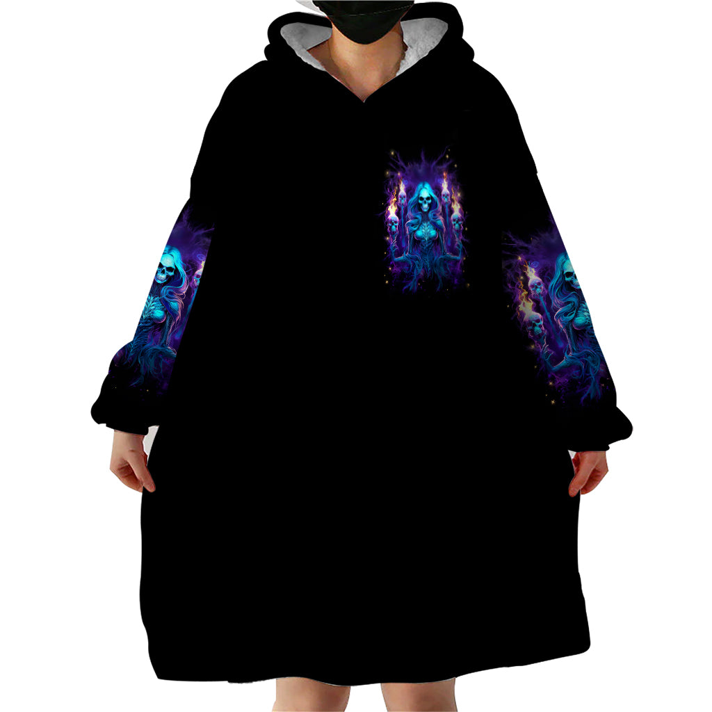 Witch Skull Wearable Blanket Hoodie Wake Up Beasuty I't Time To Beast - Wonder Print Shop