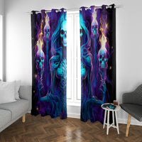 Witch Skull Window Curtain Wake Up Beasuty I't Time To Beast - Wonder Print Shop