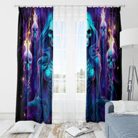 Witch Skull Window Curtain Wake Up Beasuty I't Time To Beast - Wonder Print Shop