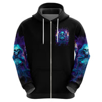 Witch Skull Zip Hoodie Wake Up Beasuty I't Time To Beast - Wonder Print Shop