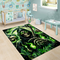 Flame Reaper Skull Area Rug I'm Not Anti Social I'm Just Not User Friendly - Wonder Print Shop