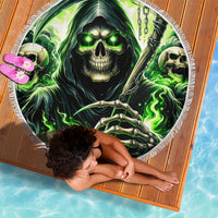 Flame Reaper Skull Beach Blanket I'm Not Anti Social I'm Just Not User Friendly - Wonder Print Shop