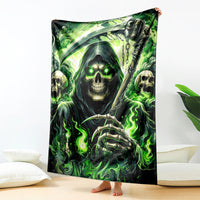 Flame Reaper Skull Blanket I'm Not Anti Social I'm Just Not User Friendly