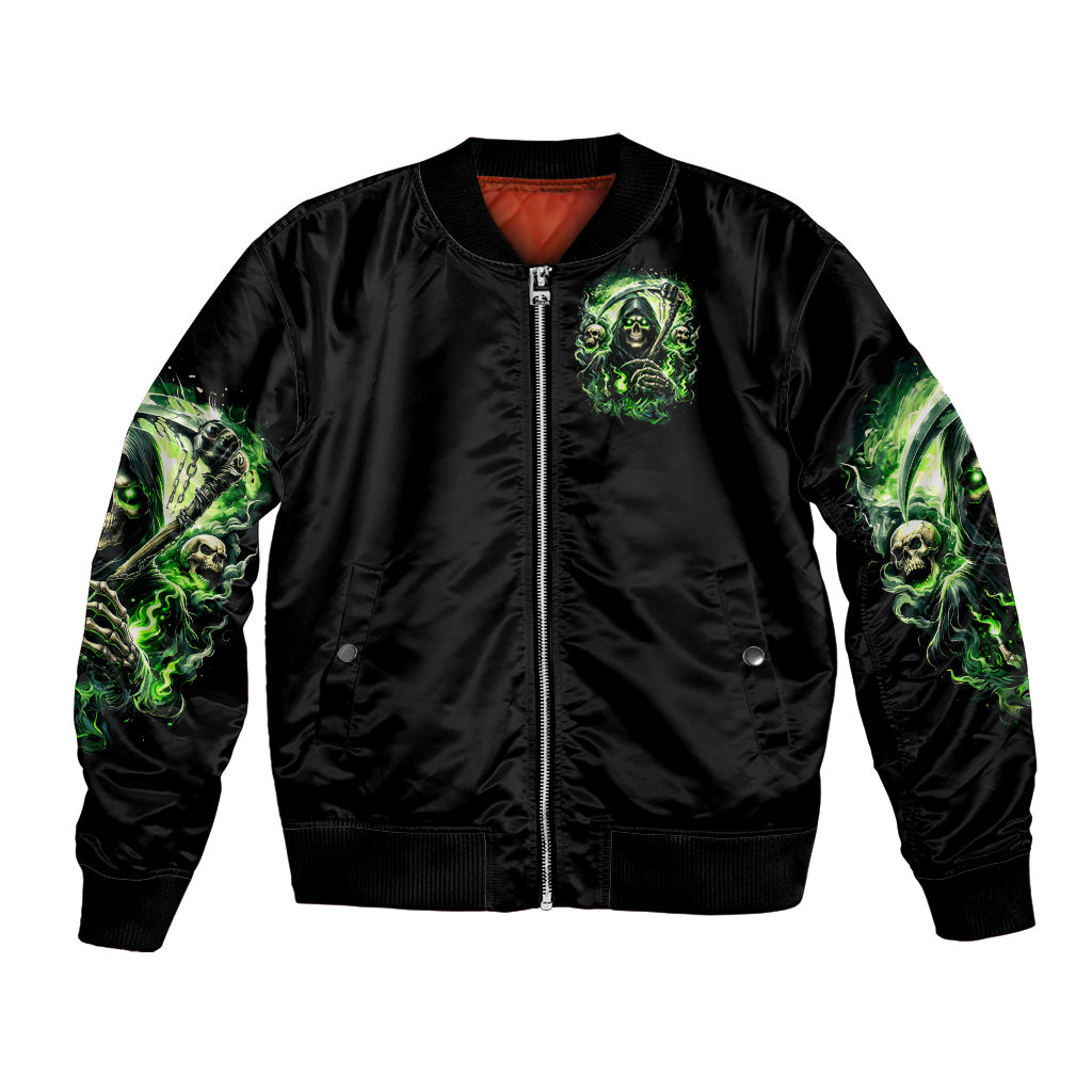 Flame Reaper Skull Bomber Jacket I'm Not Anti Social I'm Just Not User Friendly - Wonder Print Shop