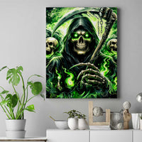 Flame Reaper Skull Canvas Wall Art I'm Not Anti Social I'm Just Not User Friendly - Wonder Print Shop