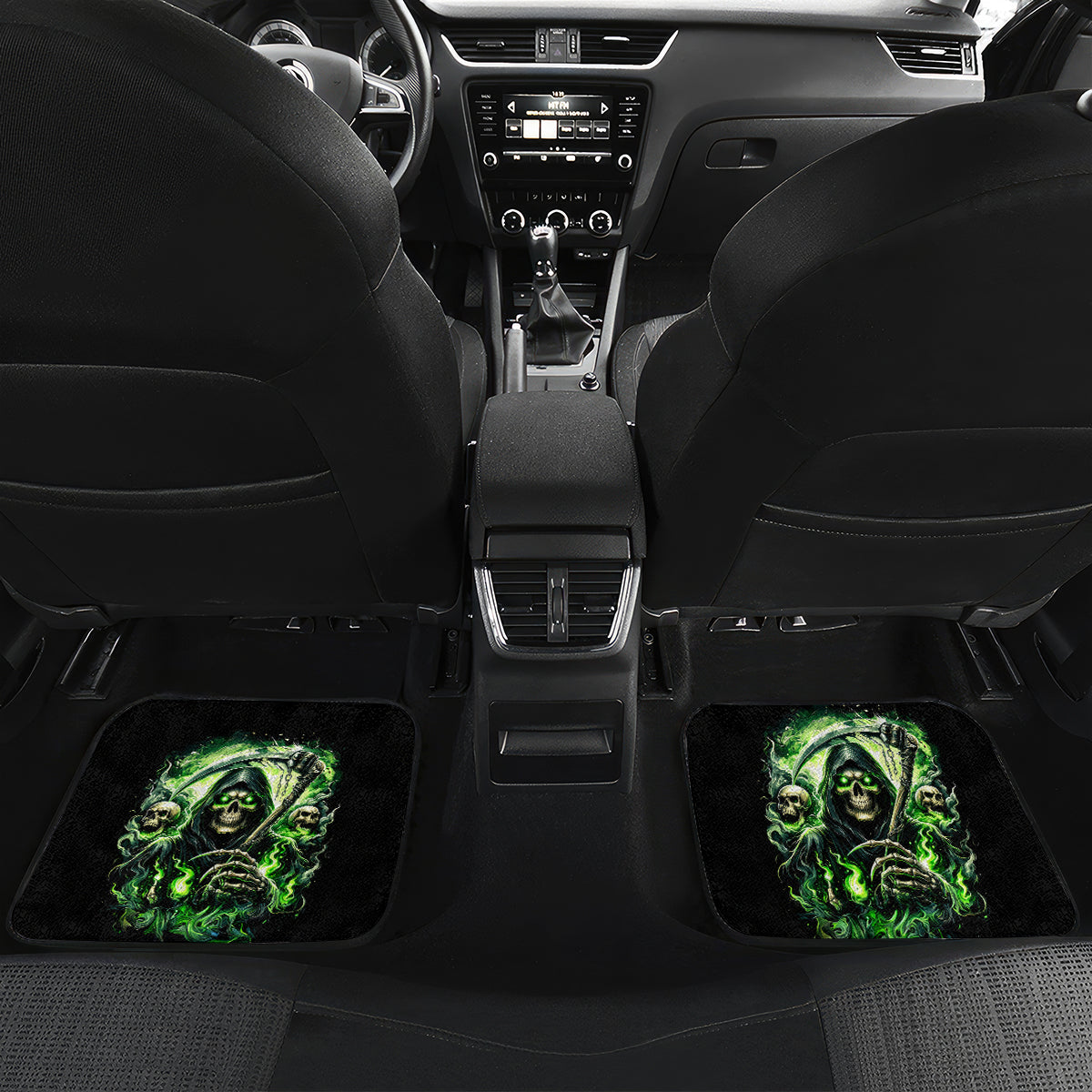 Flame Reaper Skull Car Mats I'm Not Anti Social I'm Just Not User Friendly - Wonder Print Shop