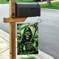 Flame Reaper Skull Garden Flag I'm Not Anti Social I'm Just Not User Friendly - Wonder Print Shop