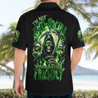 Flame Reaper Skull Hawaiian Shirt I'm Not Anti Social I'm Just Not User Friendly - Wonder Print Shop