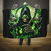 Flame Reaper Skull Hooded Blanket I'm Not Anti Social I'm Just Not User Friendly