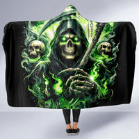 Flame Reaper Skull Hooded Blanket I'm Not Anti Social I'm Just Not User Friendly