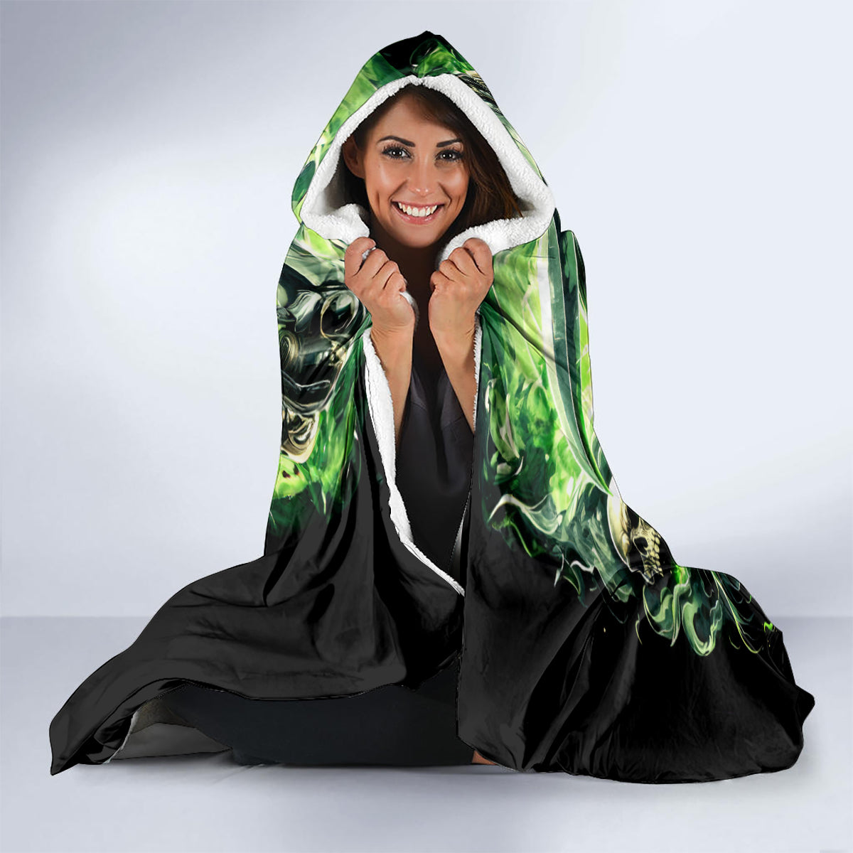 Flame Reaper Skull Hooded Blanket I'm Not Anti Social I'm Just Not User Friendly