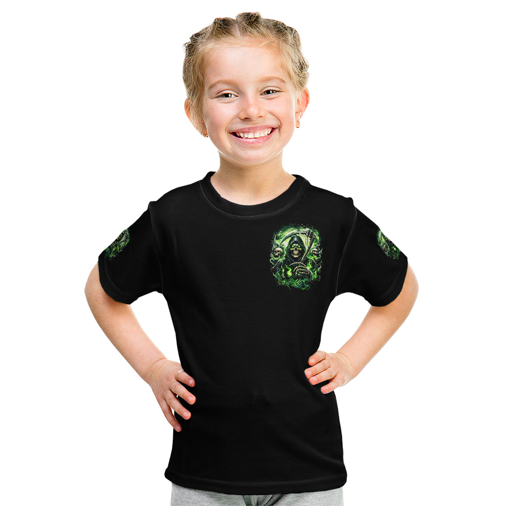 Flame Reaper Skull Kid T Shirt I'm Not Anti Social I'm Just Not User Friendly - Wonder Print Shop