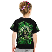 Flame Reaper Skull Kid T Shirt I'm Not Anti Social I'm Just Not User Friendly - Wonder Print Shop