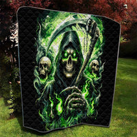 Flame Reaper Skull Quilt I'm Not Anti Social I'm Just Not User Friendly - Wonder Print Shop