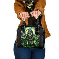 Flame Reaper Skull Shoulder Handbag I'm Not Anti Social I'm Just Not User Friendly