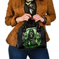 Flame Reaper Skull Shoulder Handbag I'm Not Anti Social I'm Just Not User Friendly