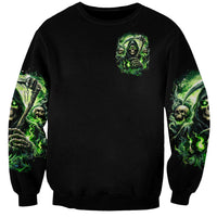 Flame Reaper Skull Sweatshirt I'm Not Anti Social I'm Just Not User Friendly - Wonder Print Shop