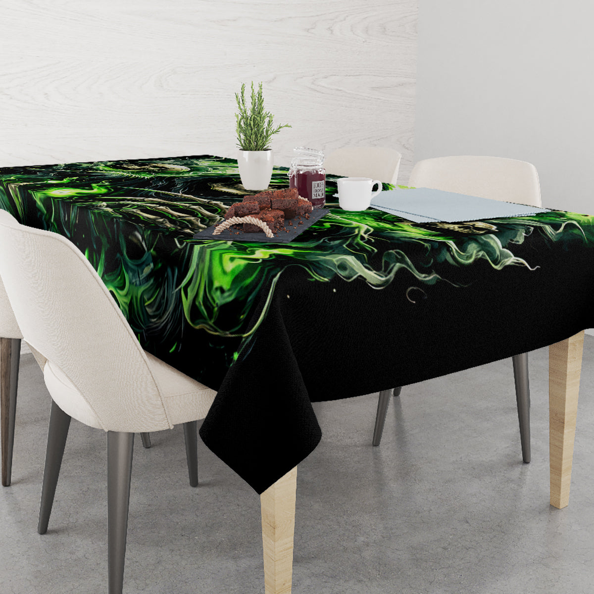 Flame Reaper Skull Tablecloth I'm Not Anti Social I'm Just Not User Friendly - Wonder Print Shop