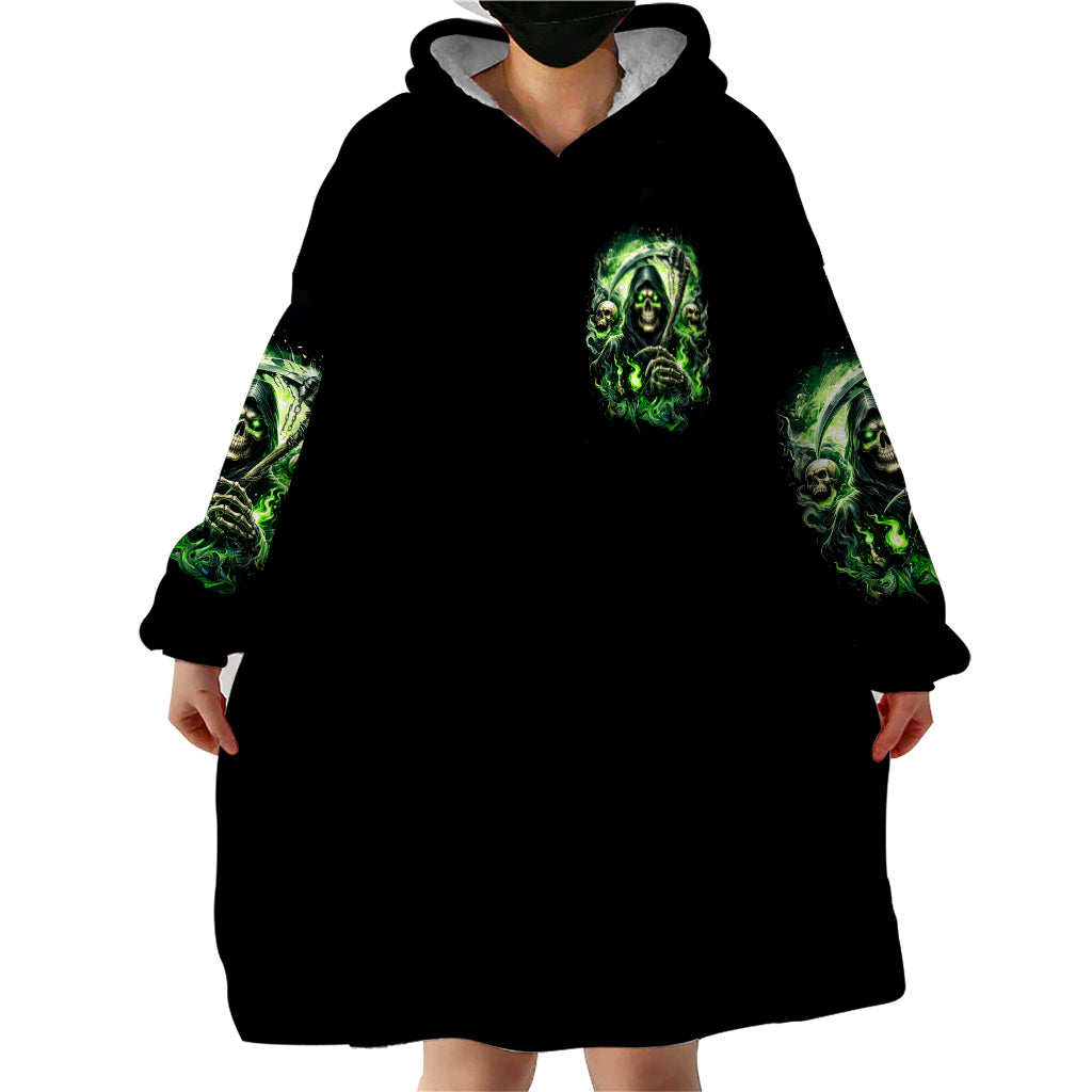 Flame Reaper Skull Wearable Blanket Hoodie I'm Not Anti Social I'm Just Not User Friendly - Wonder Print Shop