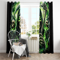 Flame Reaper Skull Window Curtain I'm Not Anti Social I'm Just Not User Friendly - Wonder Print Shop