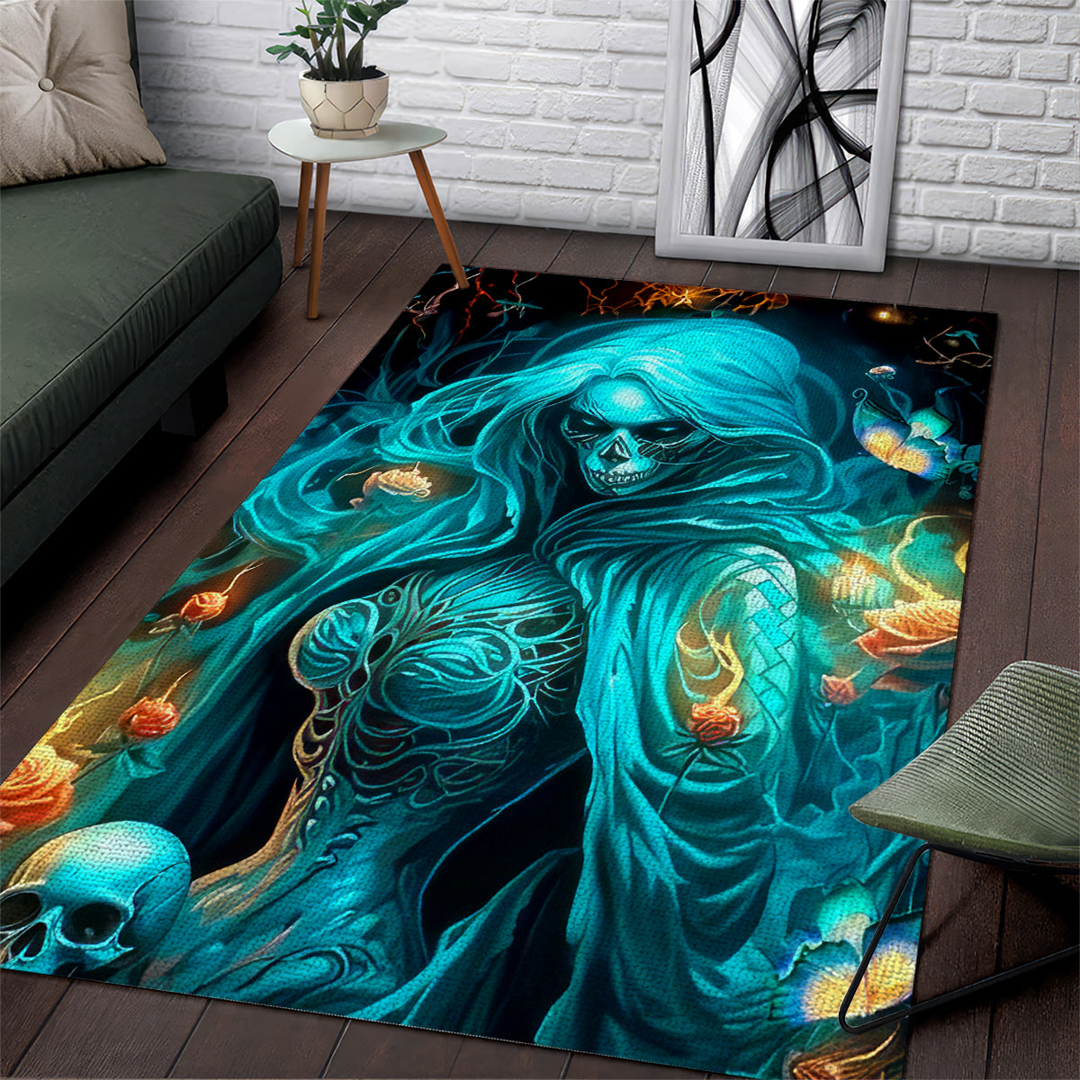 Witch Skull Area Rug She Whispered Back Iam The Storm - Wonder Print Shop
