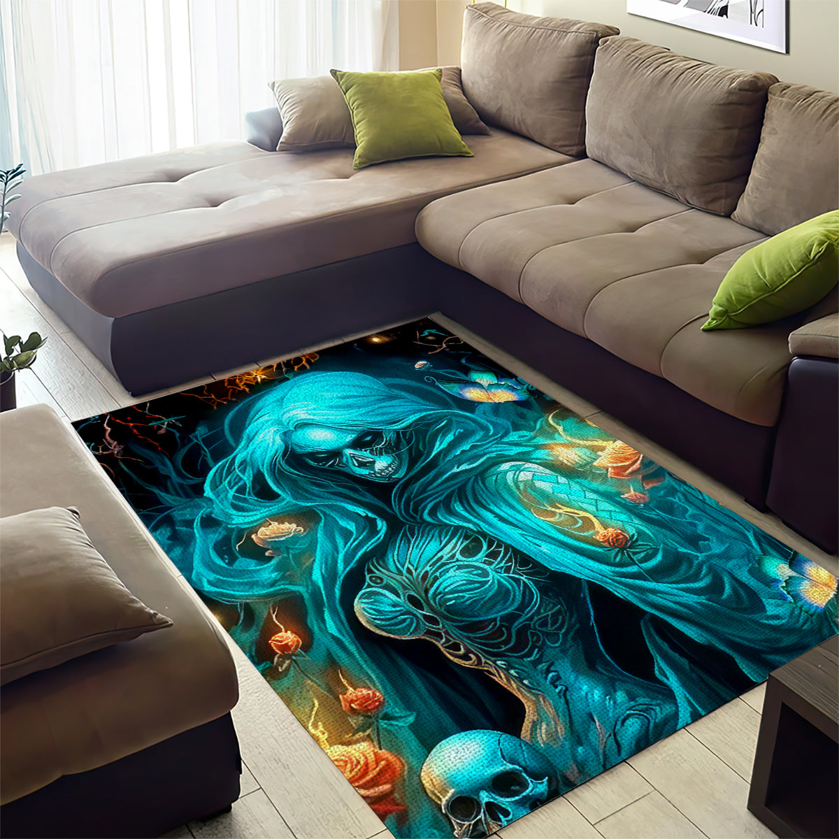 Witch Skull Area Rug She Whispered Back Iam The Storm - Wonder Print Shop