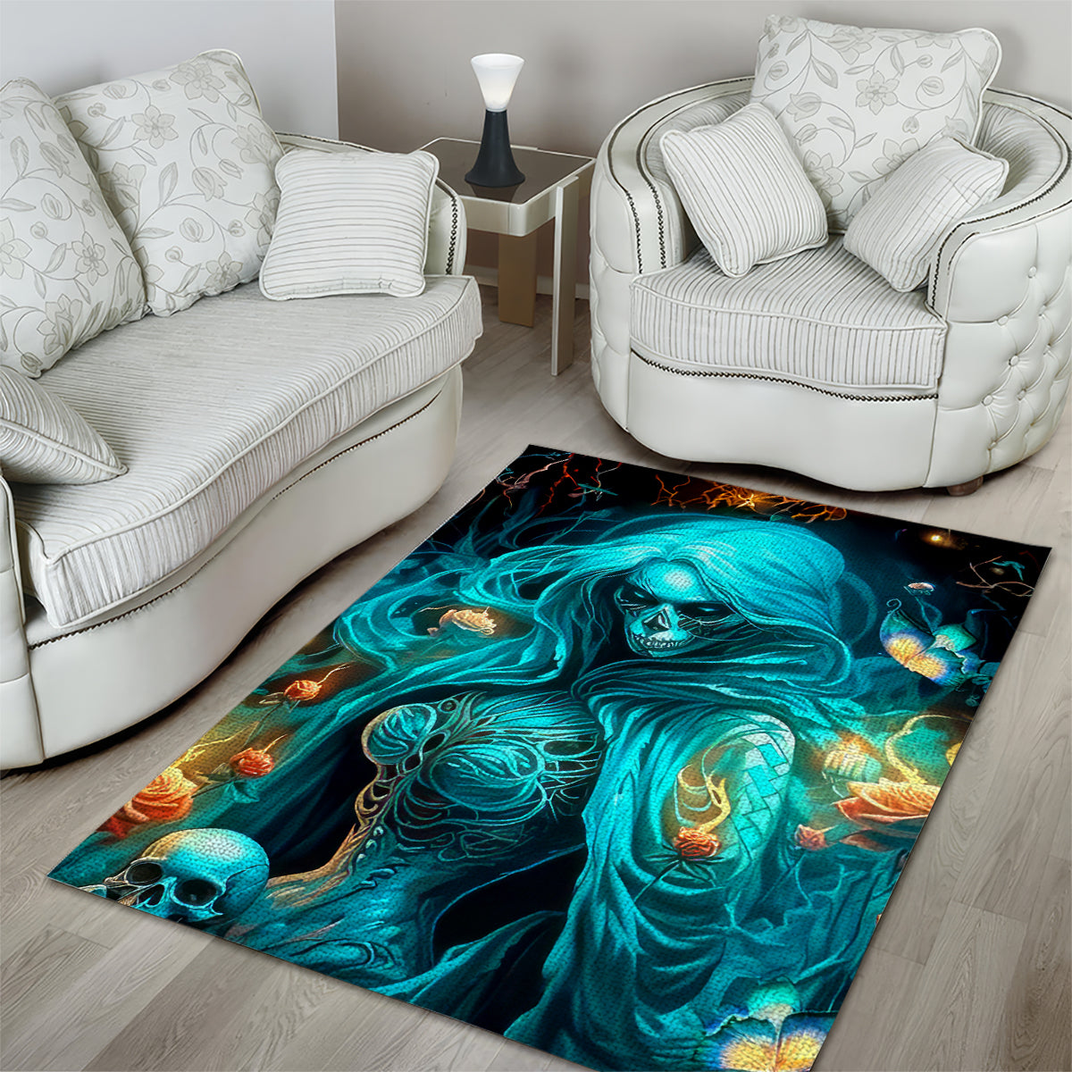 Witch Skull Area Rug She Whispered Back Iam The Storm - Wonder Print Shop