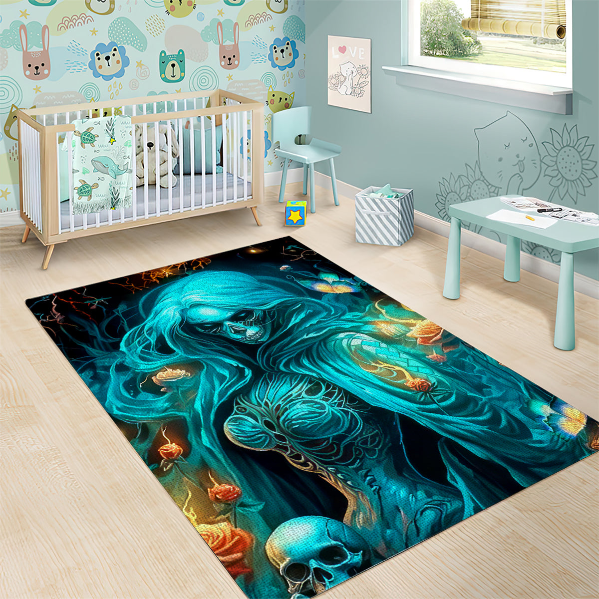 Witch Skull Area Rug She Whispered Back Iam The Storm - Wonder Print Shop