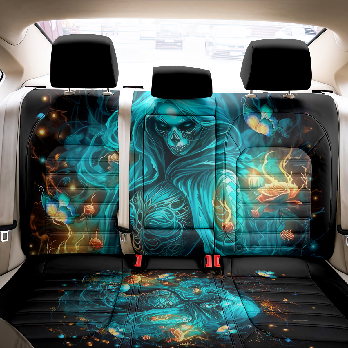 Witch Skull Back Car Seat Cover She Whispered Back Iam The Storm - Wonder Print Shop