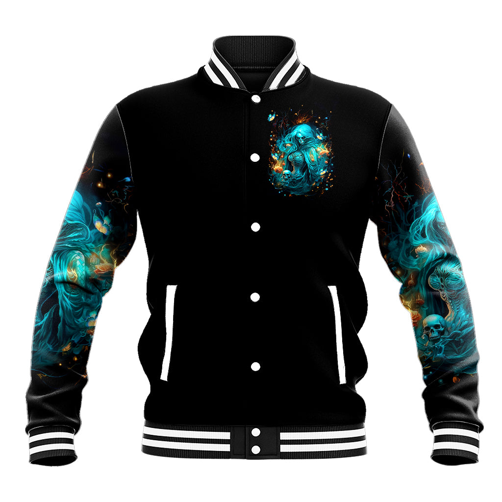 Witch Skull Baseball Jacket She Whispered Back Iam The Storm - Wonder Print Shop