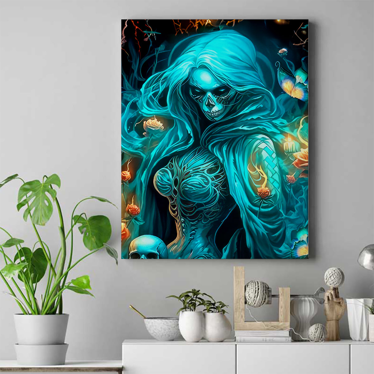 Witch Skull Canvas Wall Art She Whispered Back Iam The Storm - Wonder Print Shop