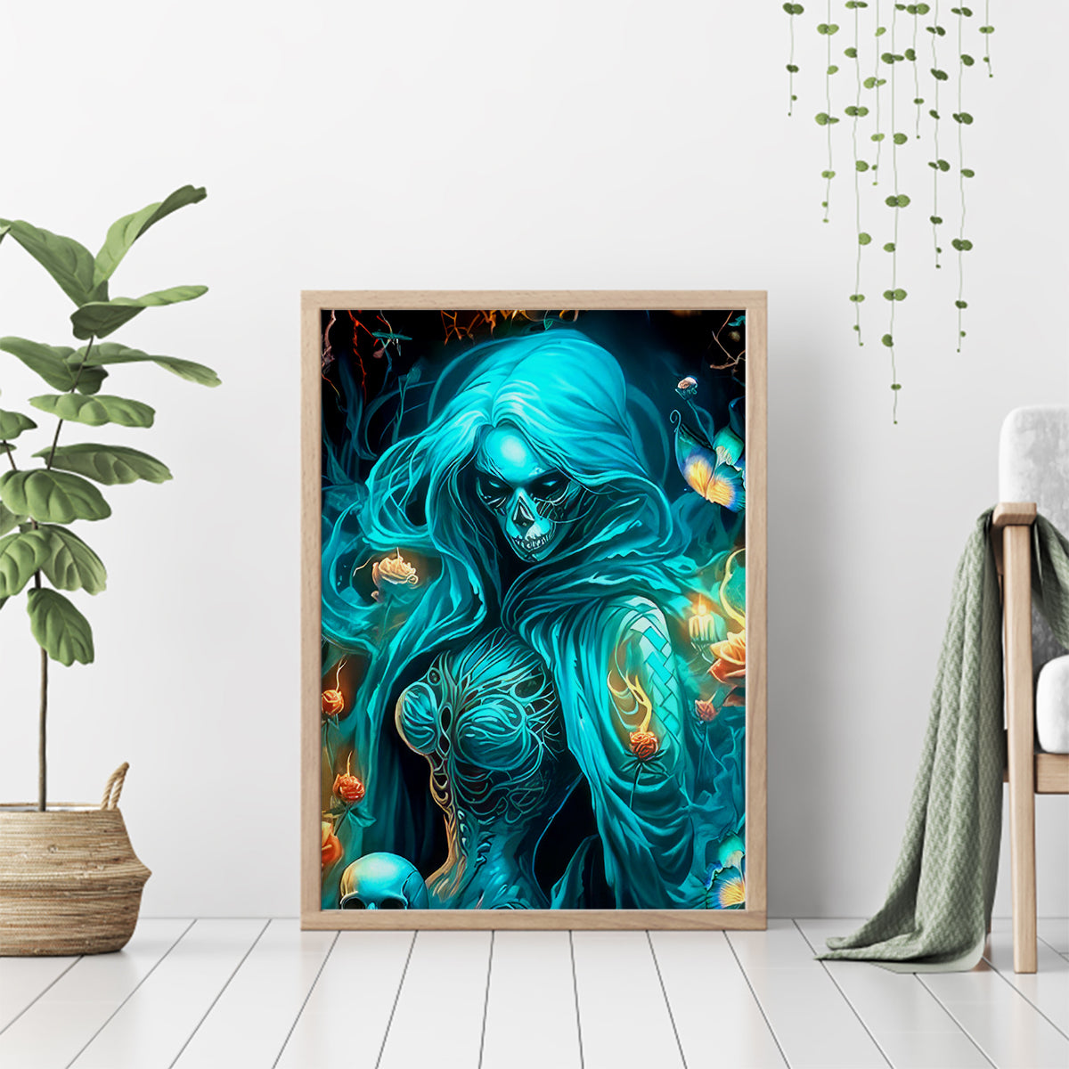 Witch Skull Canvas Wall Art She Whispered Back Iam The Storm - Wonder Print Shop