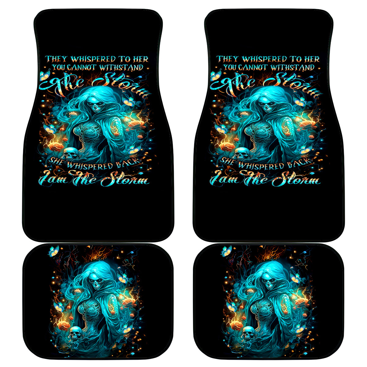 Witch Skull Car Mats She Whispered Back Iam The Storm - Wonder Print Shop