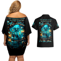 Witch Skull Couples Matching Off Shoulder Short Dress and Hawaiian Shirt She Whispered Back Iam The Storm - Wonder Print Shop