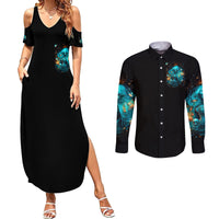 Witch Skull Couples Matching Summer Maxi Dress and Long Sleeve Button Shirt She Whispered Back Iam The Storm - Wonder Print Shop