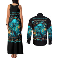 Witch Skull Couples Matching Tank Maxi Dress and Long Sleeve Button Shirt She Whispered Back Iam The Storm - Wonder Print Shop