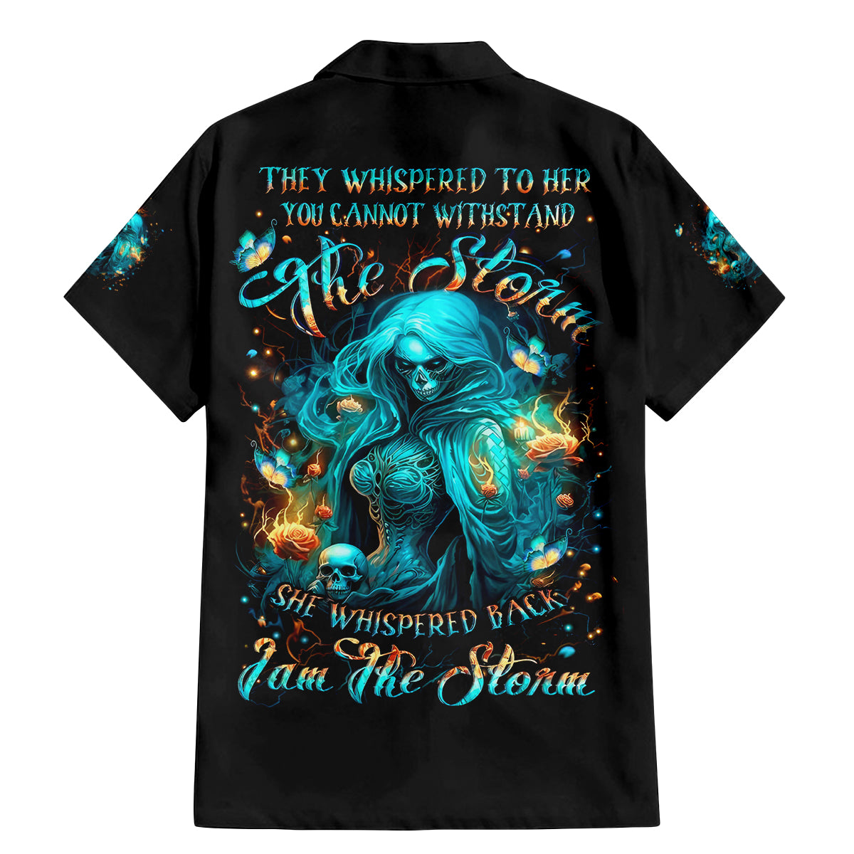 Witch Skull Family Matching Mermaid Dress and Hawaiian Shirt She Whispered Back Iam The Storm - Wonder Print Shop
