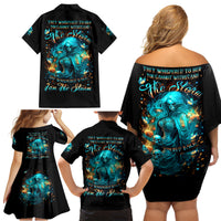 Witch Skull Family Matching Off Shoulder Short Dress and Hawaiian Shirt She Whispered Back Iam The Storm - Wonder Print Shop